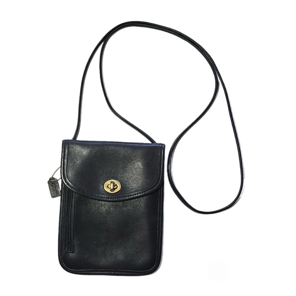 Vintage Coach Tourist Pouch Passport Hipster Crossbody #6908 – Black Leather